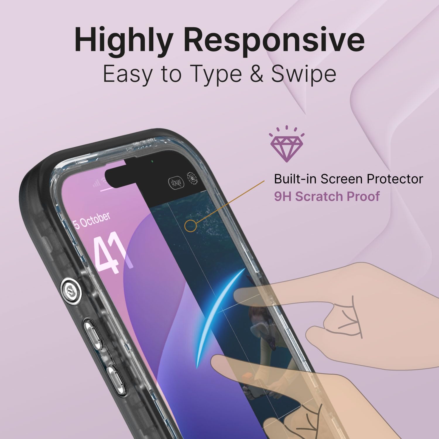 Catalyst Total Protection Case for iPhone 16 Pro - 5X More Waterproof Case for iPhone 16 Pro, Drop Proof with 9H Scratch Resistant Screen Protector, Wireless Charging, Clearer Audio Black - Image 6