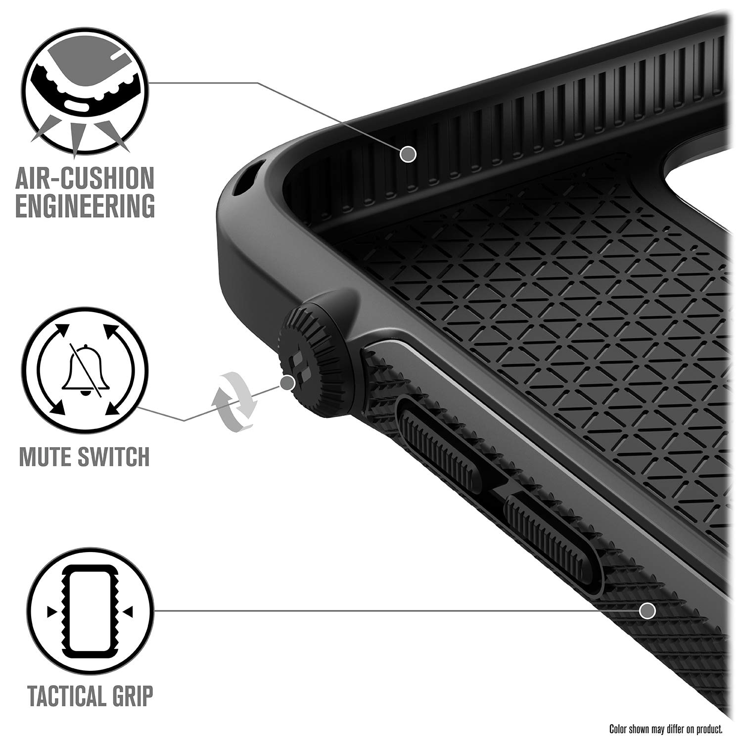 Catalyst Vibe Series Case Designed for iPhone 12/12 Pro, Patented Rotating Mute Switch, 10ft Drop Proof, Compatible with MagSafe, Crux Accessories Attachment System Stealth Black - Image 4