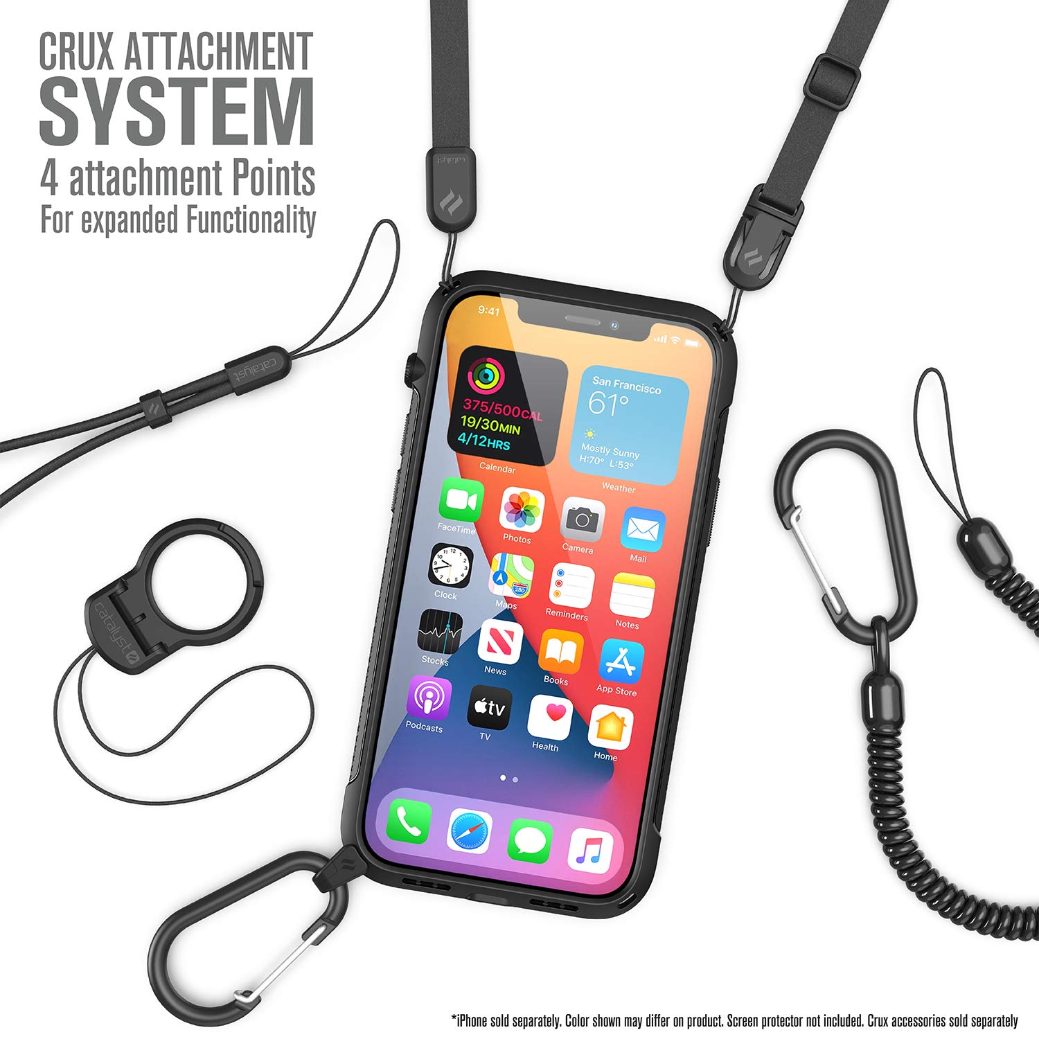 Catalyst Vibe Series Case Designed for iPhone 12/12 Pro, Patented Rotating Mute Switch, 10ft Drop Proof, Compatible with MagSafe, Crux Accessories Attachment System Stealth Black - Image 7