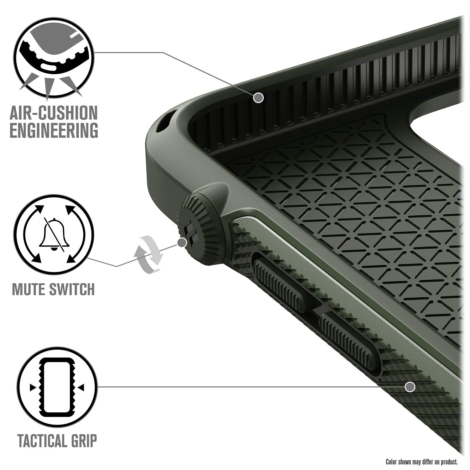 Catalyst Vibe Series Case Designed for iPhone 12 Mini, Compatible with MagSafe, Patented Rotating Mute Switch, 10ft Drop Proof, Crux Accessories Attachment System Army Green - Image 3