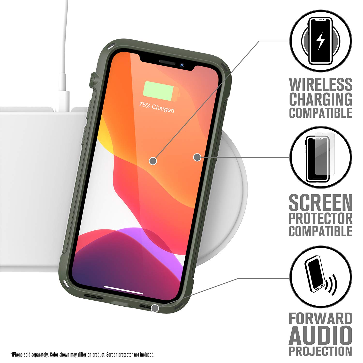 Catalyst Vibe Series Case Designed for iPhone 12 Mini, Compatible with MagSafe, Patented Rotating Mute Switch, 10ft Drop Proof, Crux Accessories Attachment System Army Green - Image 5