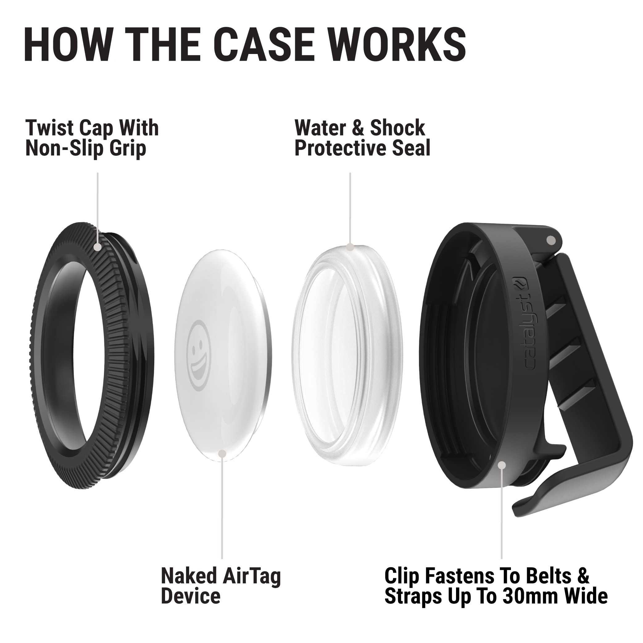 Catalyst Waterproof AirTag Dog Collar Holder - Unbeatable Protection with Clip-on AirTag Holder Case, IP68 100X More Waterproof, Dropproof, Shock Proof - for Pet Straps Up to 30mm Wide (Clip-It) - Image 5