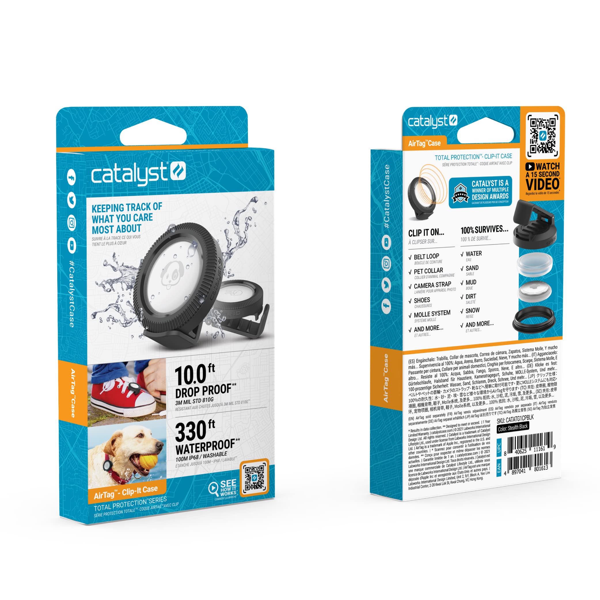 Catalyst Waterproof AirTag Dog Collar Holder - Unbeatable Protection with Clip-on AirTag Holder Case, IP68 100X More Waterproof, Dropproof, Shock Proof - for Pet Straps Up to 30mm Wide (Clip-It) - Image 7