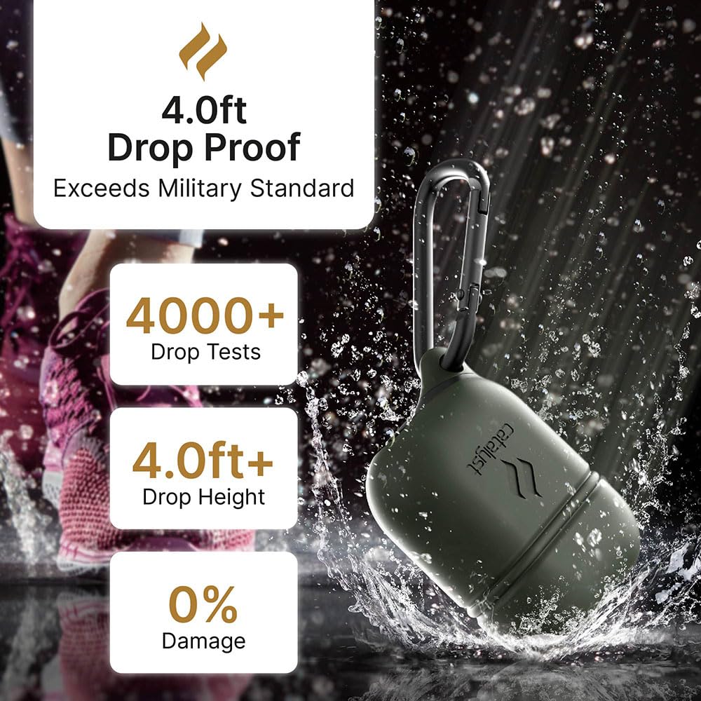 Catalyst Waterproof Case for AirPods 2nd Generation and AirPods 1st Generation - Wireless and USB-C Charging High Drop Protection AirPod Gen 2 and Gen 1 Case with Carabiner, One Piece Design - Image 3