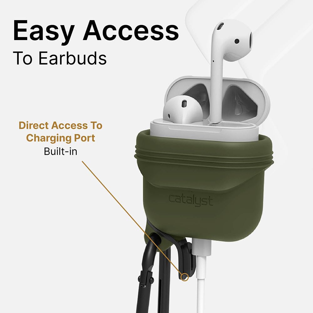 Catalyst Waterproof Case for AirPods 2nd Generation and AirPods 1st Generation - Wireless and USB-C Charging High Drop Protection AirPod Gen 2 and Gen 1 Case with Carabiner, One Piece Design - Image 6