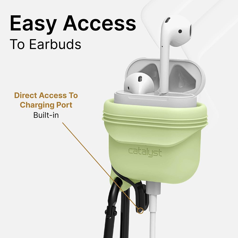 Catalyst Waterproof Case for AirPods 2nd Generation and AirPods 1st Generation - Wireless and USB-C Charging High Drop Protection AirPod Gen 2 and Gen 1 Case with Carabiner, One Piece Design - Image 6