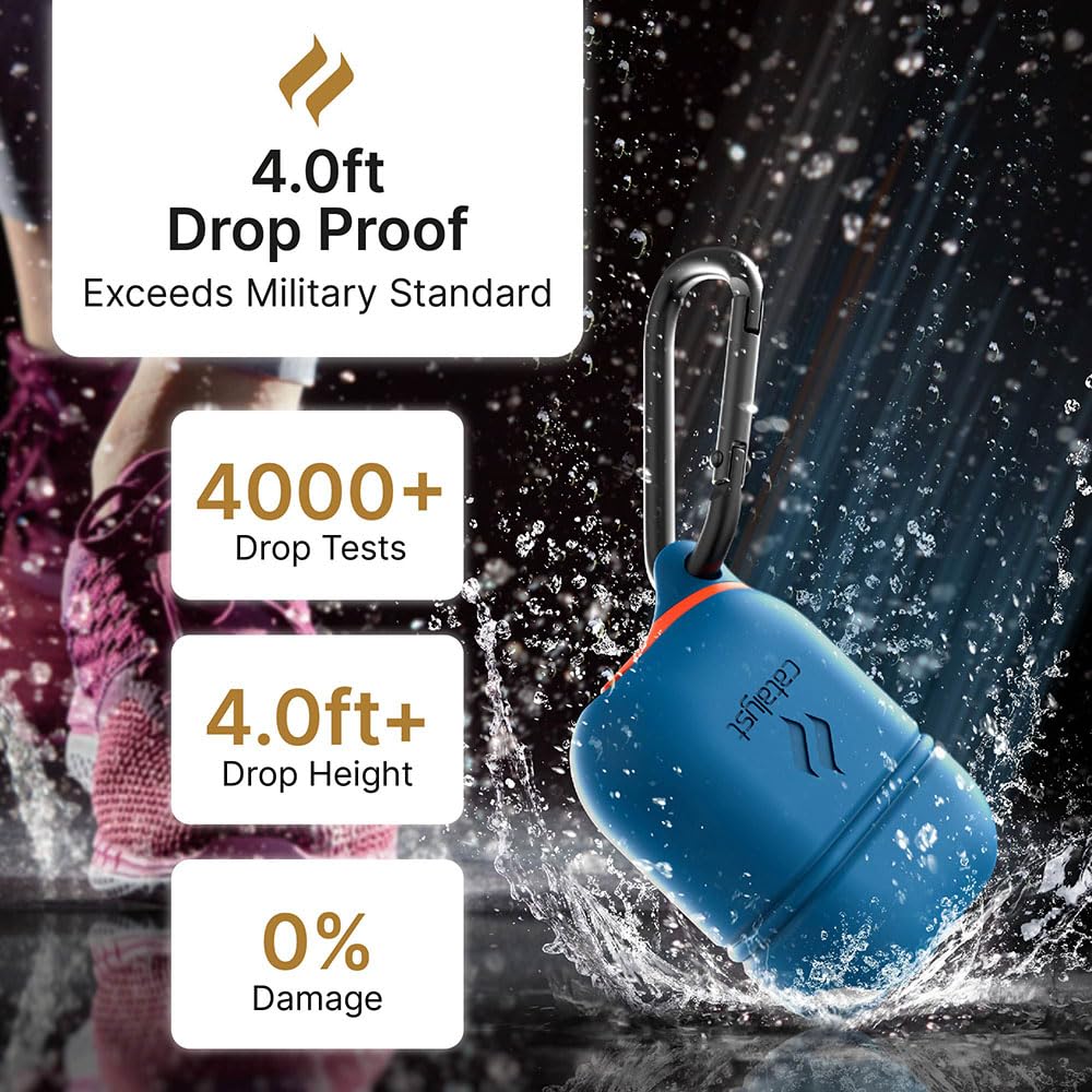 Catalyst Waterproof Case for AirPods 2nd Generation and AirPods 1st Generation - Wireless and USB-C Charging High Drop Protection AirPod Gen 2 and Gen 1 Case with Carabiner, One Piece Design - Image 3