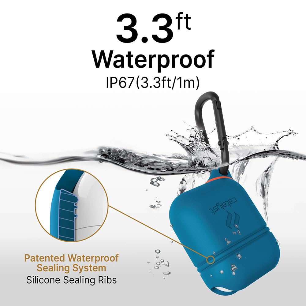 Catalyst Waterproof Case for AirPods 2nd Generation and AirPods 1st Generation - Wireless and USB-C Charging High Drop Protection AirPod Gen 2 and Gen 1 Case with Carabiner, One Piece Design - Image 4