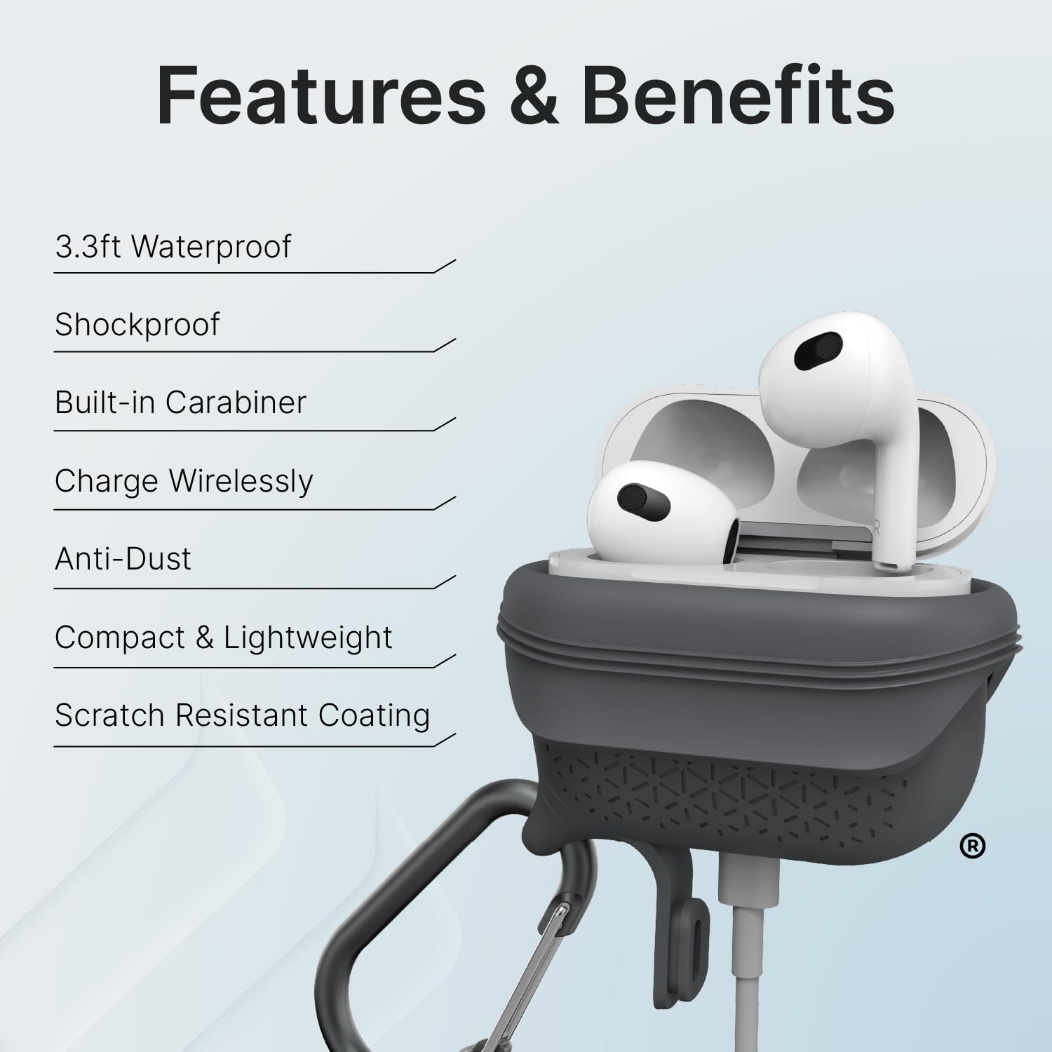 Catalyst Waterproof Case for AirPods 3rd Generation (2021) - Wireless and USB-C Charging Compatible AirPods 3rd Generation Case, Drop Protection AirPod Case 3rd Generation One Piece Design - Image 3
