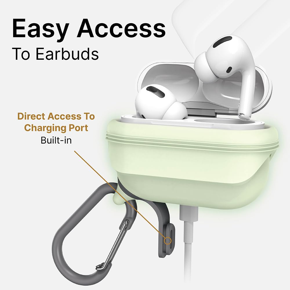 Catalyst Waterproof Case for AirPods Pro 2nd Generation and AirPods Pro 1st Generation - Wireless and USB-C Charging Compatible, One Piece Design, High Drop Protection Case with Carabiner - Image 7