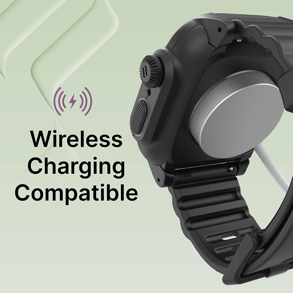 Catalyst Waterproof Case for Apple Watch Series 9/8/7 45mm Case with Silicone Band, Waterproof up to 330ft, Shockproof Against Shocks & Drops up to 6.6ft, Microfiber Cloth Included - Image 5