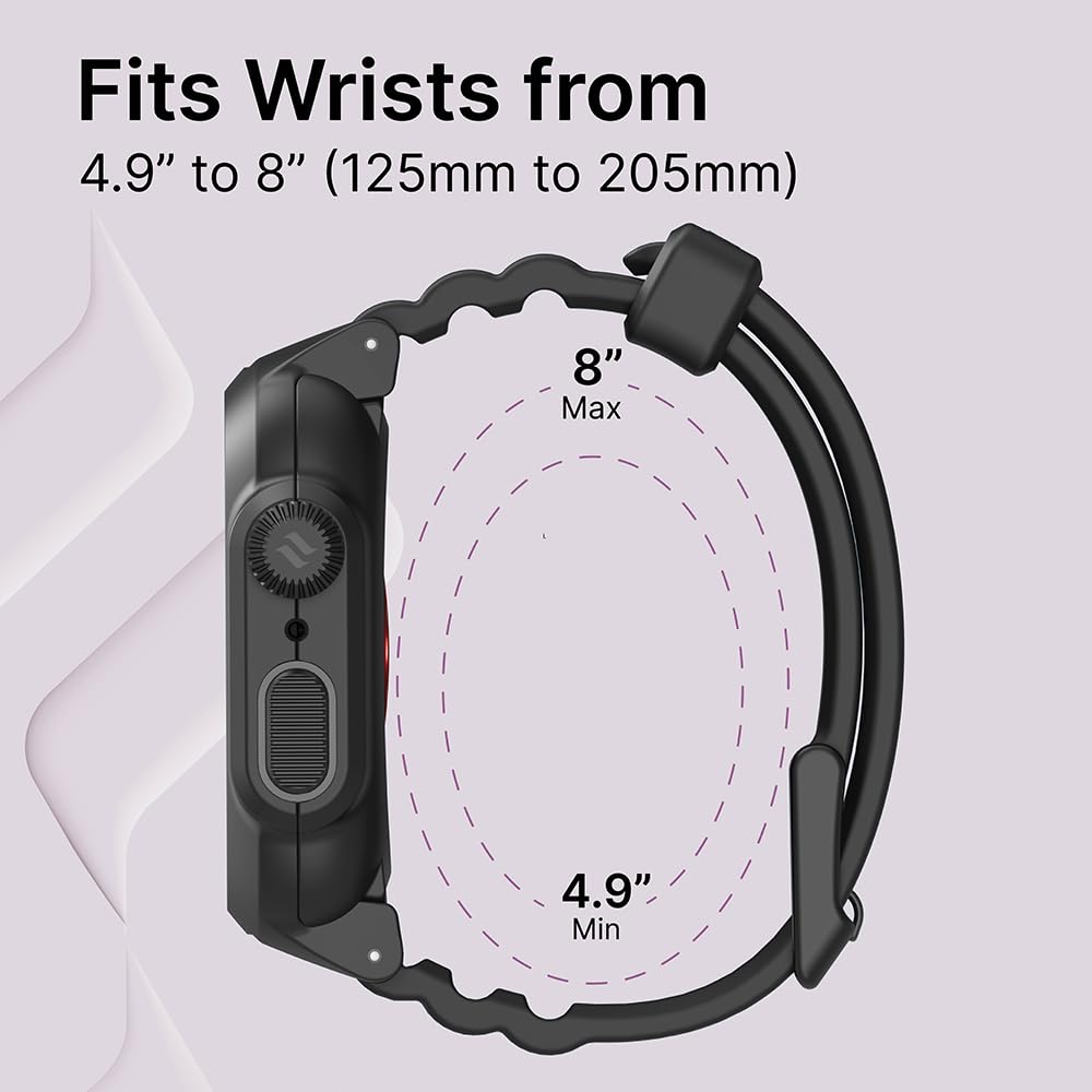 Catalyst Waterproof Case for Apple Watch Series 9/8/7 45mm Case with Silicone Band, Waterproof up to 330ft, Shockproof Against Shocks & Drops up to 6.6ft, Microfiber Cloth Included - Image 6