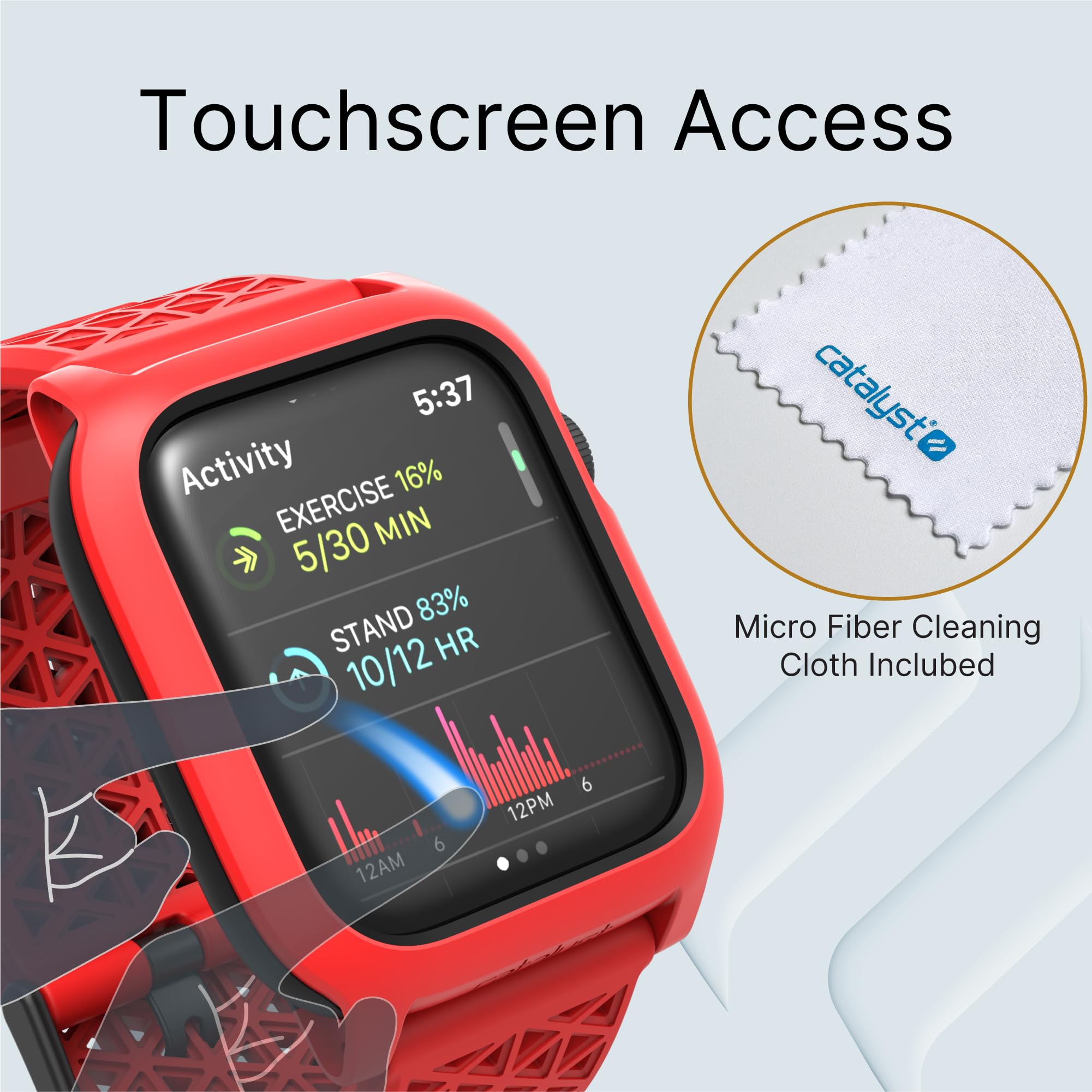 Designed for Apple Watch Series SE, 6, 5, and 4 (44mm) - Locking Edition Case With Sport Band - Drop Proof 9.9ft, Breathable, Rugged, Shock Proof - Image 4