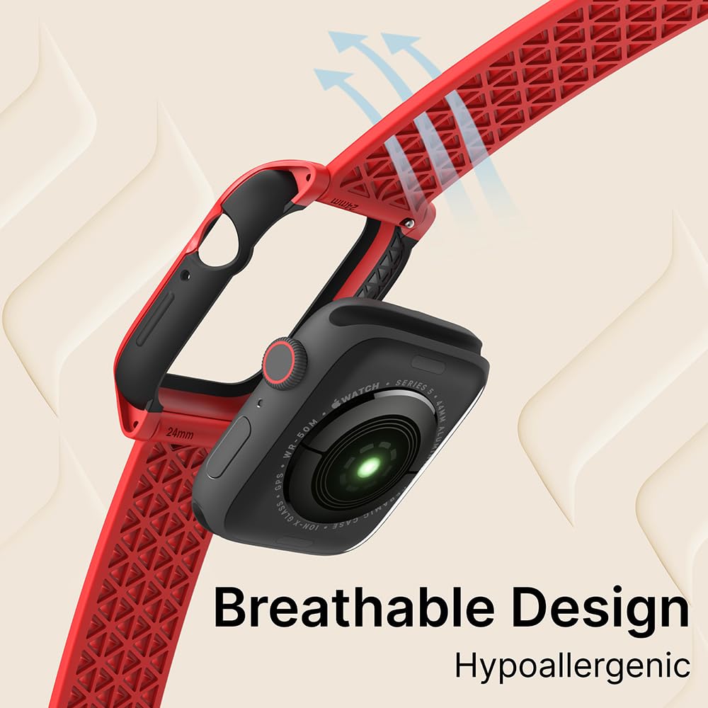 Designed for Apple Watch Series SE, 6, 5, and 4 (44mm) - Locking Edition Case With Sport Band - Drop Proof 9.9ft, Breathable, Rugged, Shock Proof - Image 5